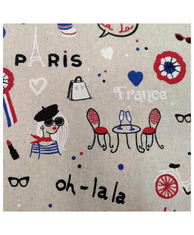 Allez la France -Toile aspect lin