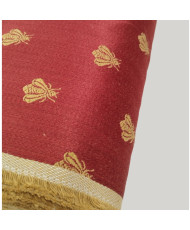 Tissu Empire Jacquard Abeille rouge