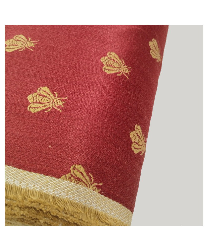 Tissu Empire Jacquard Abeille rouge