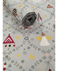 Fat Quarter 50x 70 cm Gabriel fond Gris