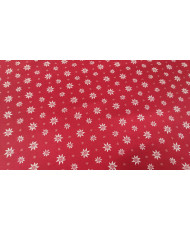 Tissu Jacquard rouge – Motifs petits edelweiss