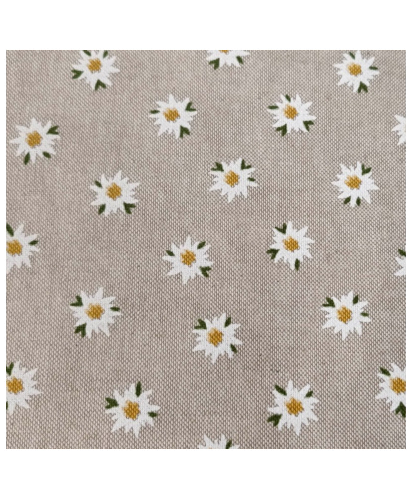 Tissu Aspect lin imprimé - little edelweiss