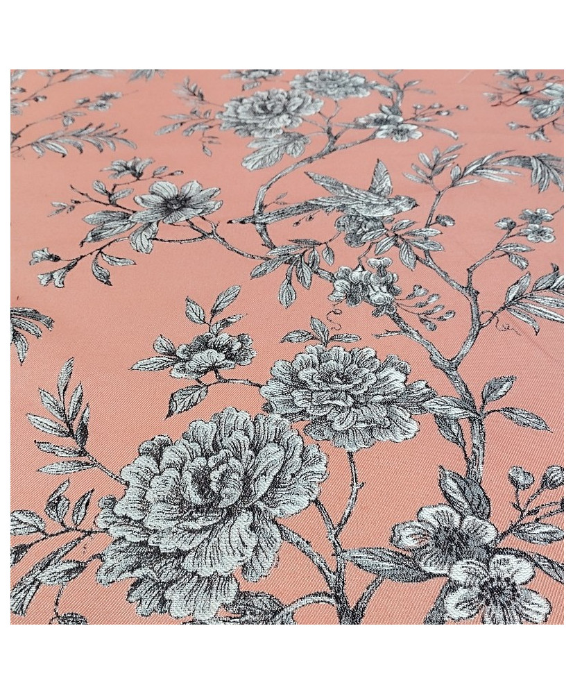 Toile Jacquard Chantante Corail