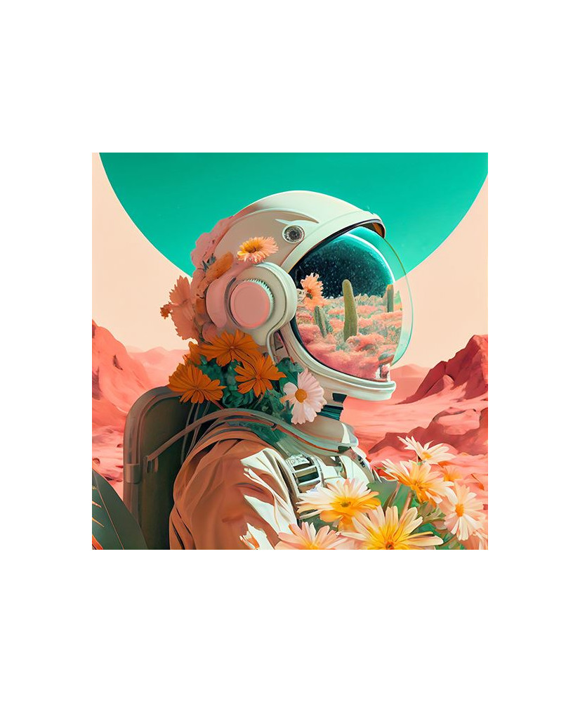 Carré velours imprimé - Astronaute